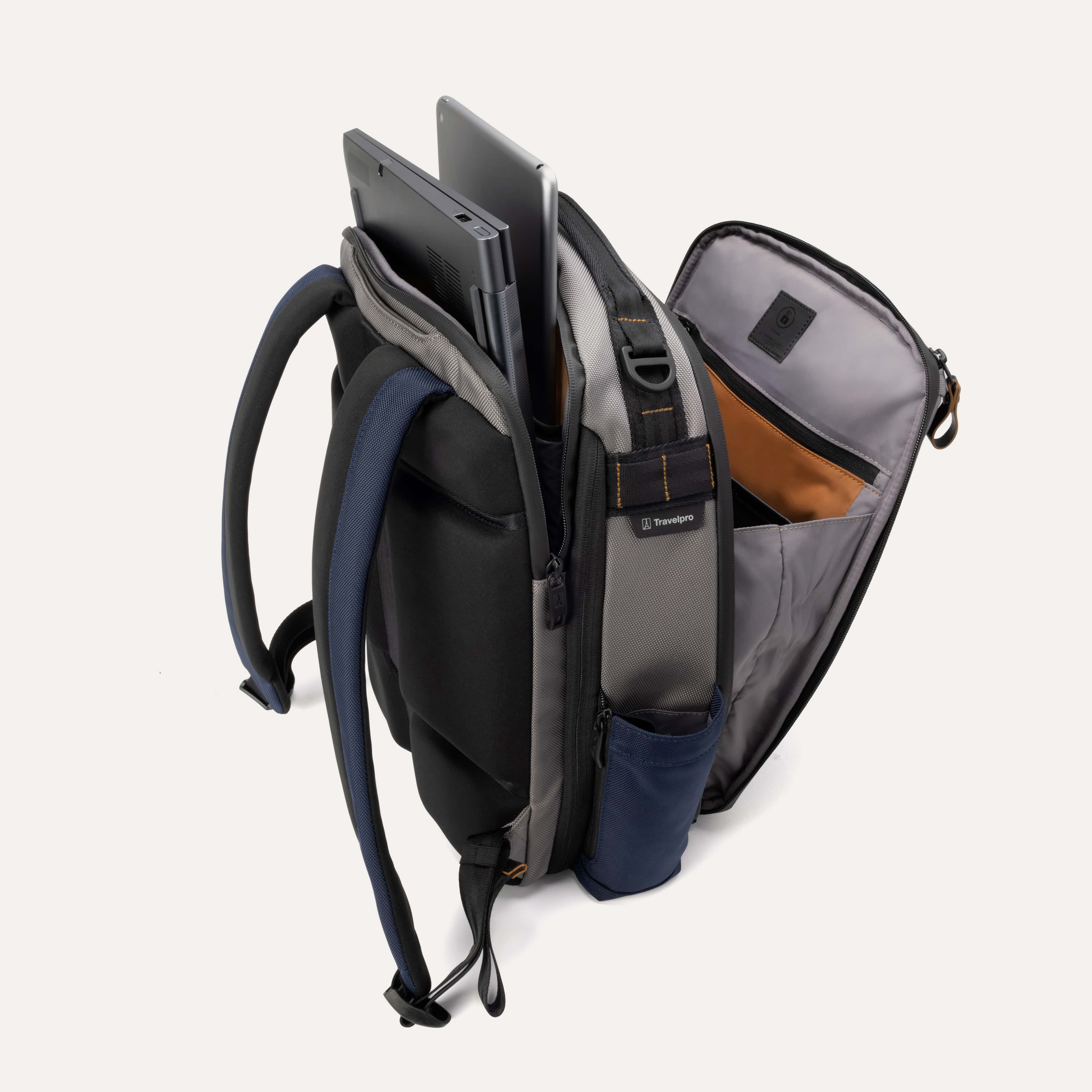 Travelpro® Altitude™ Slim Expandable Laptop Backpack 20-24L- Stellar Navy/ Grey - Image 33